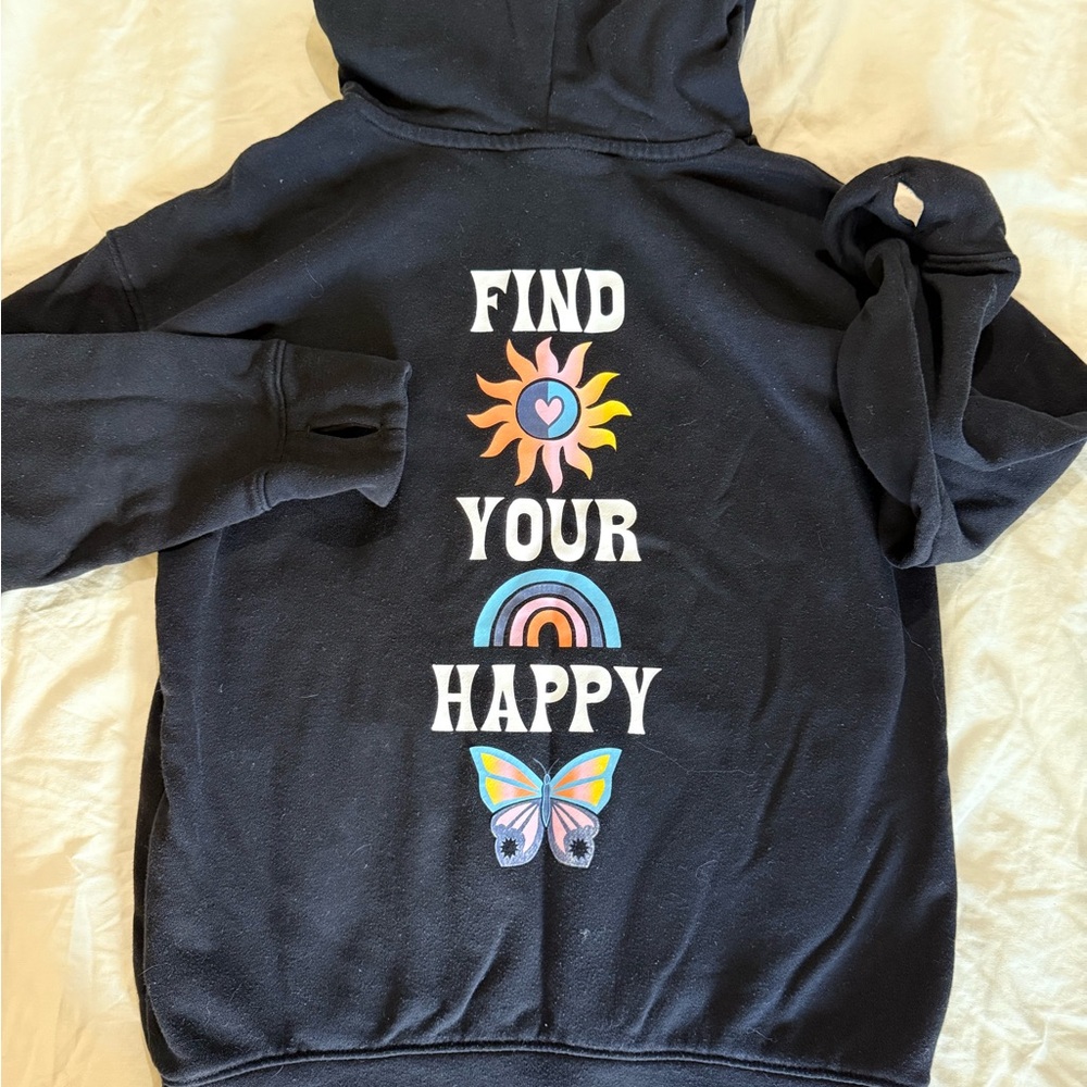 Old Navy Black Hoodie with Colorful Graphics